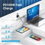 Vention Cable USB 2.0 TAKHF USB-C Angular a USB-C, 100W, 1m, Gris